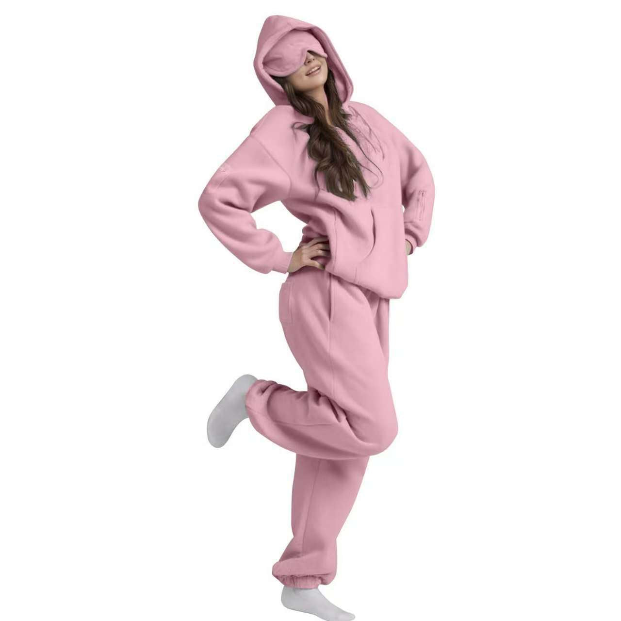 Comfy Hoody and Sweat Pants with Built-in Eye Mask