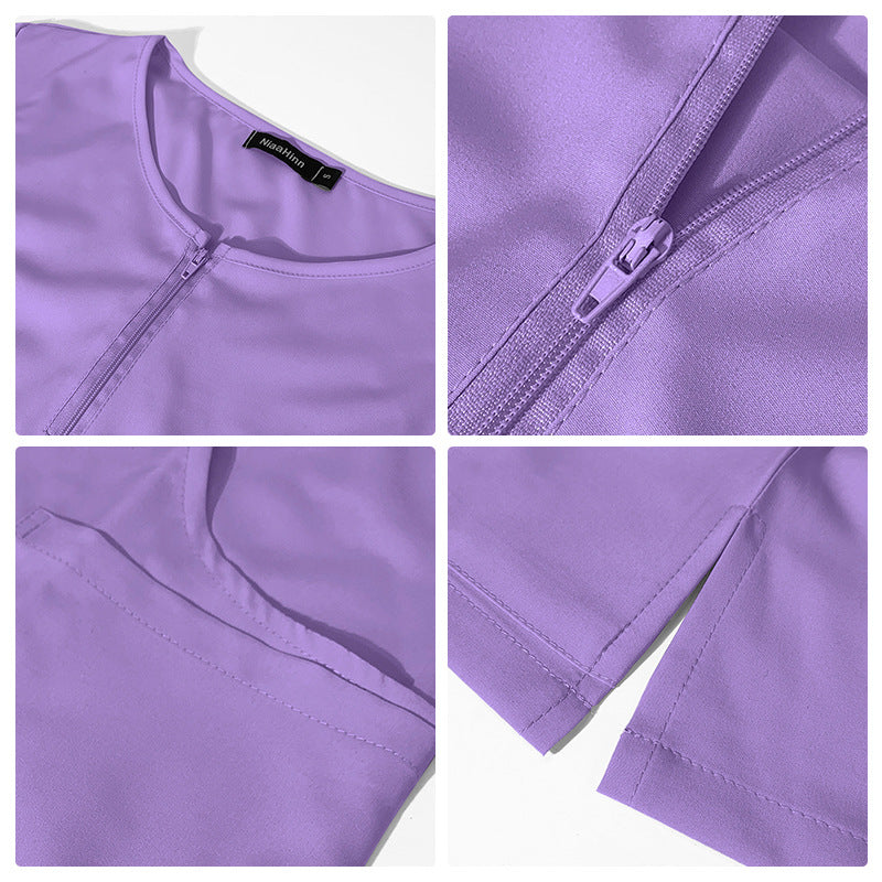 Zippered Scrub Set