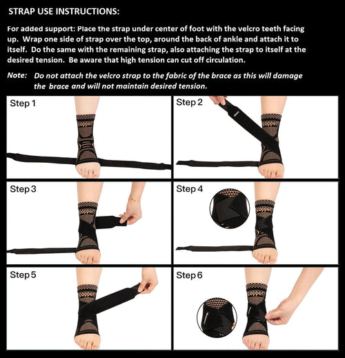 Ankle Support Brace with Support Strap