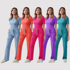 Women's V-Neck Scrub Top and Pants Set